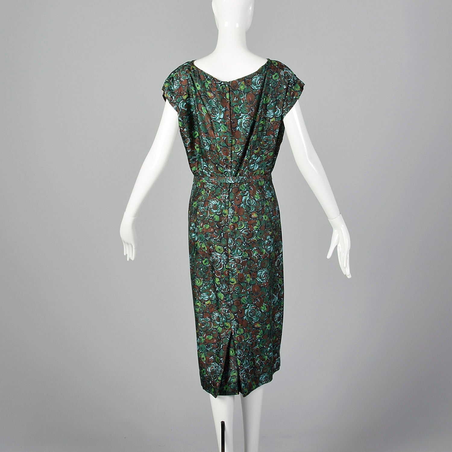 Large 1950s Silk Dress and Jacket Set