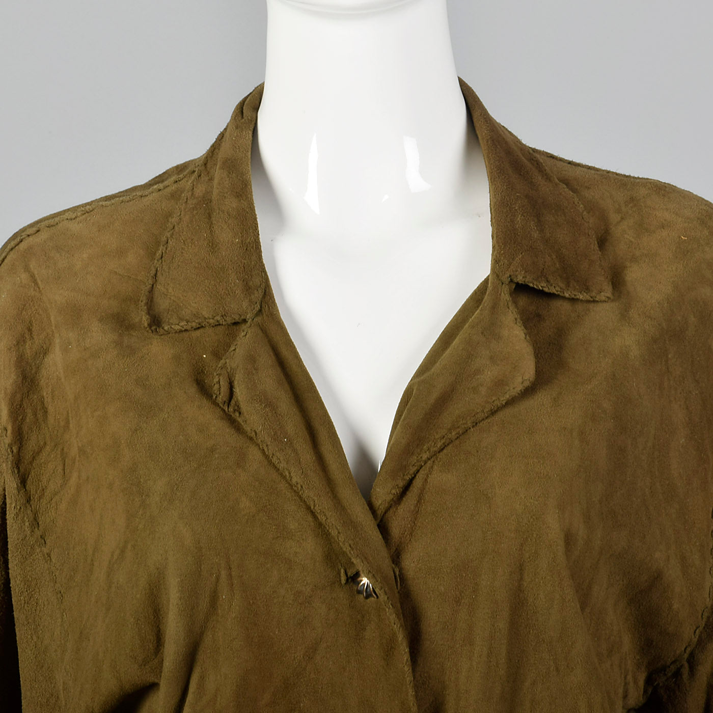 1980s Green Suede Leather Shirt
