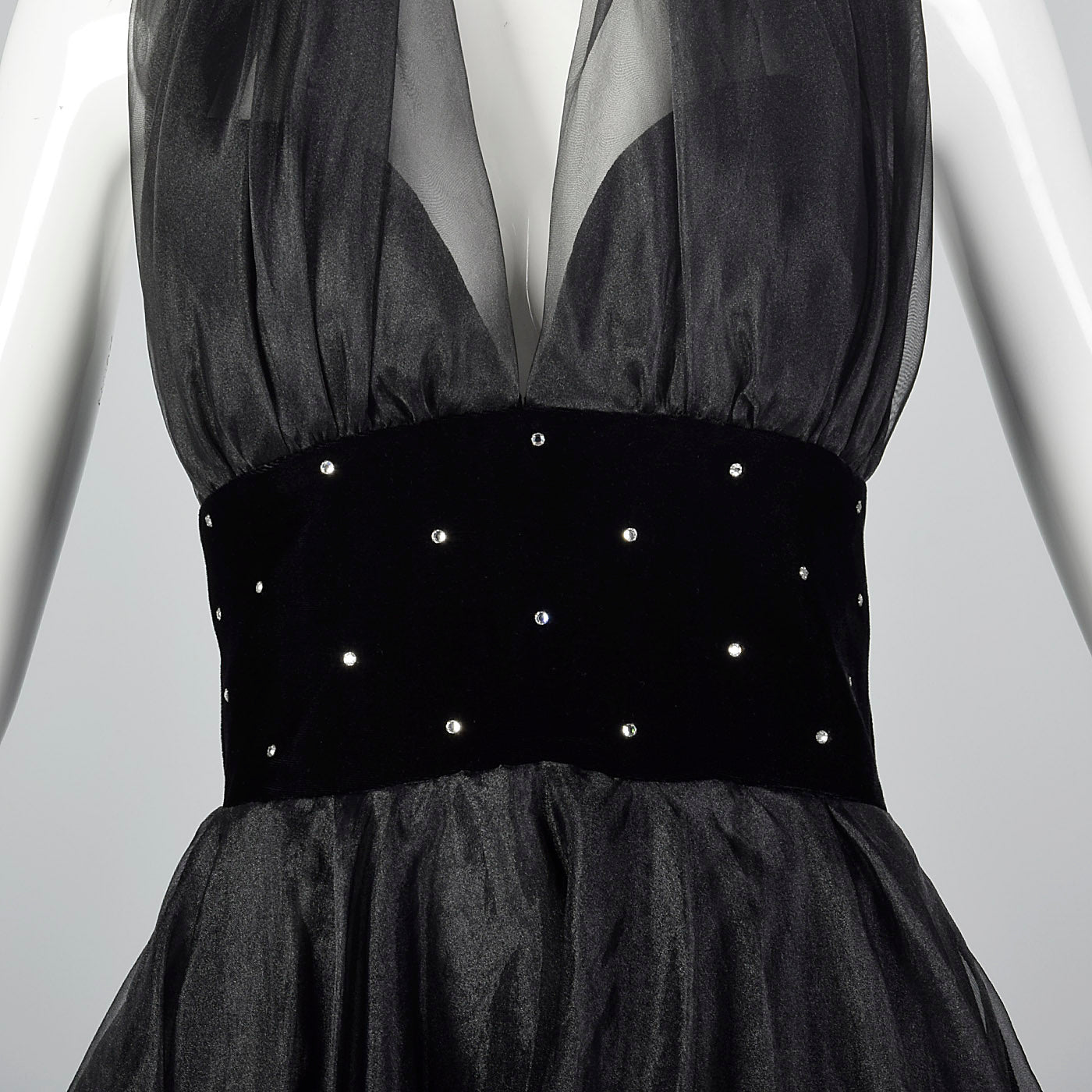 1980s Sexy Halter Dress in Black