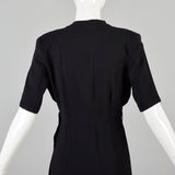 1930s Black Crepe Dress with Sequined Butterfly