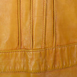 Medium 1970s Trench Coat Mustard Leather Overcoat