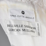 1990s Saks Fifth Ave White Lace Top with Black Mermaid Skirt