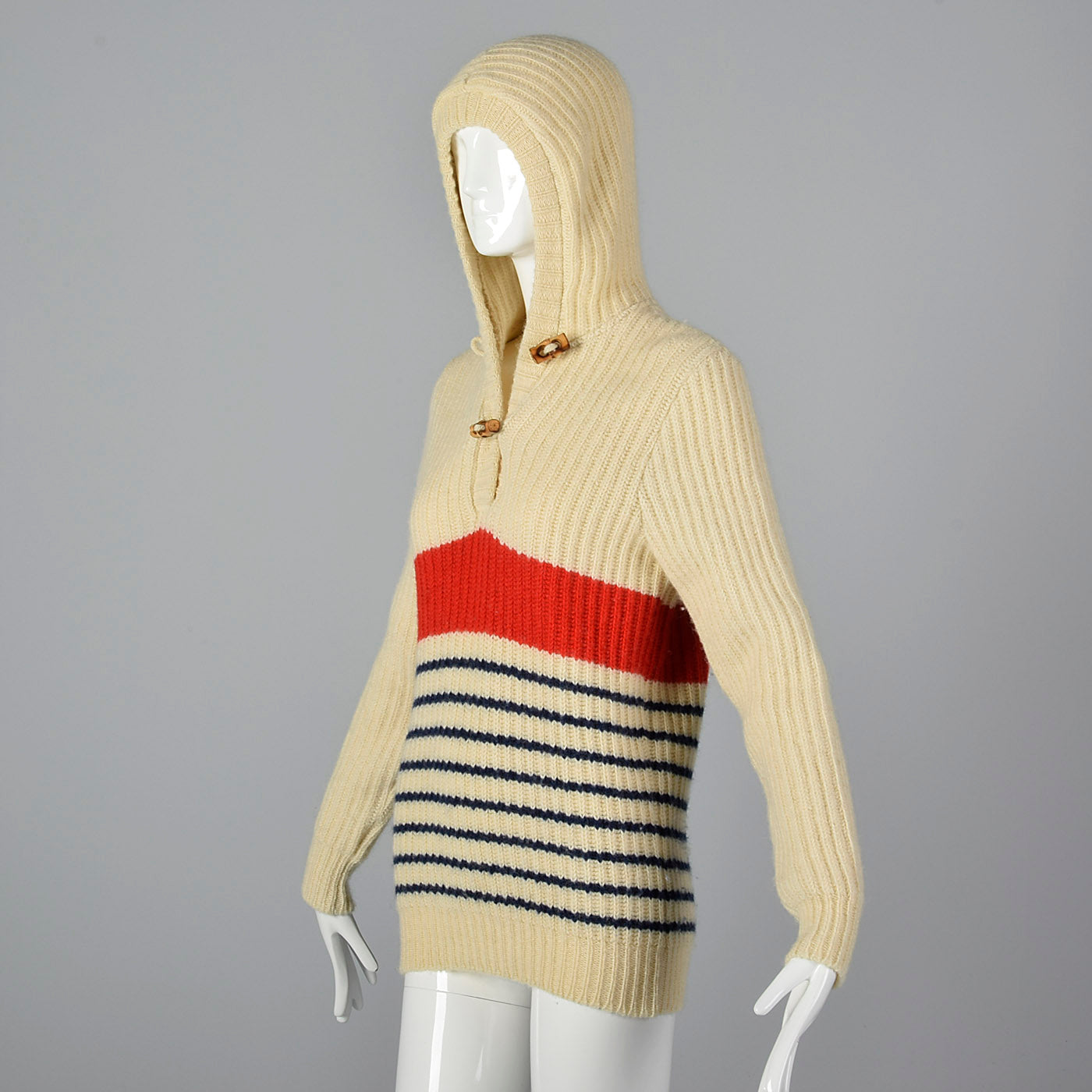 1970s Pendleton Heavy Wool Knit Sweater With Hood