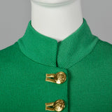 1990s St John Green Knit Skirt Suit