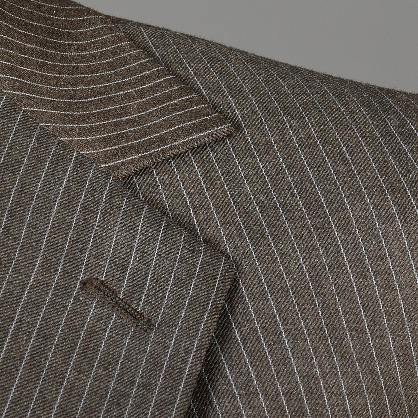 1970s Mens Three Piece Suit in Brown Pinstripe
