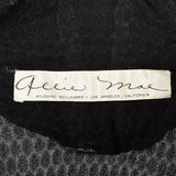 1950s Black Dolman Sleeve Dress with Unique Texture