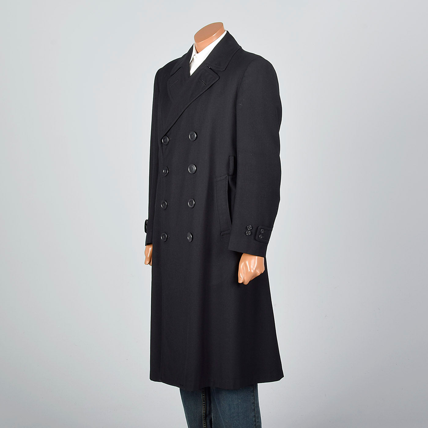 1940s United States Navy Wool Trench Coat