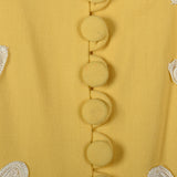 Large 1940s Yellow Floral Blouse and Skirt