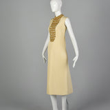1960s Oscar Rom  Space Age Mod Evening Dress with Sheer Bust Panel