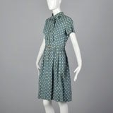 1950s Blue Polka Dot Day Dress
