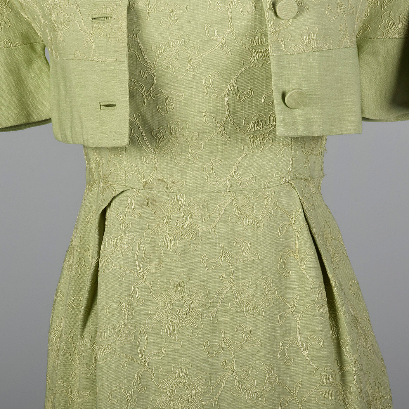 1950s Green Dress with Matching Jacket Style & Salvage 1950s Green Dress with Matching Jacket Style & Salvage