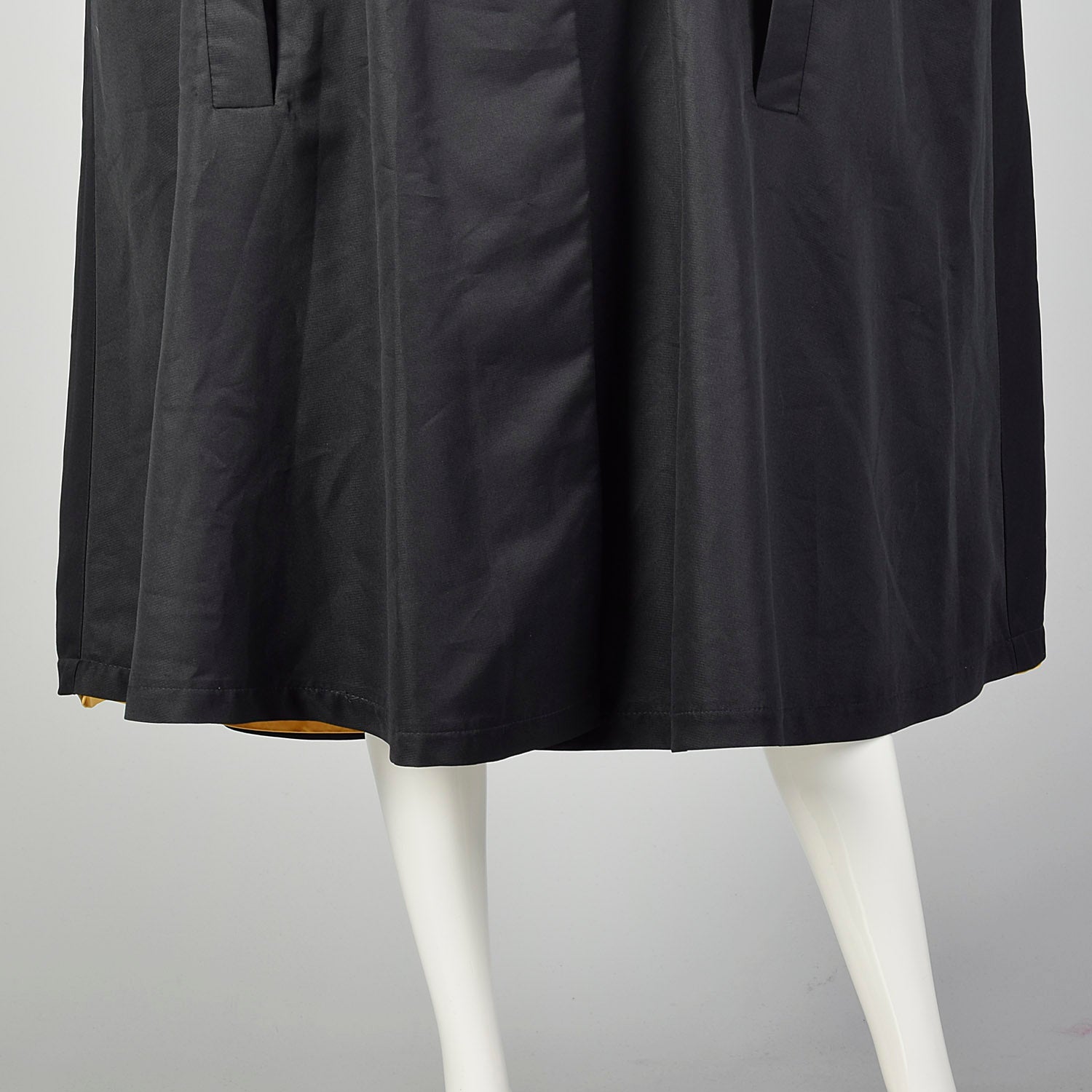 1980s Lightweight Black Cape Gold Lining
