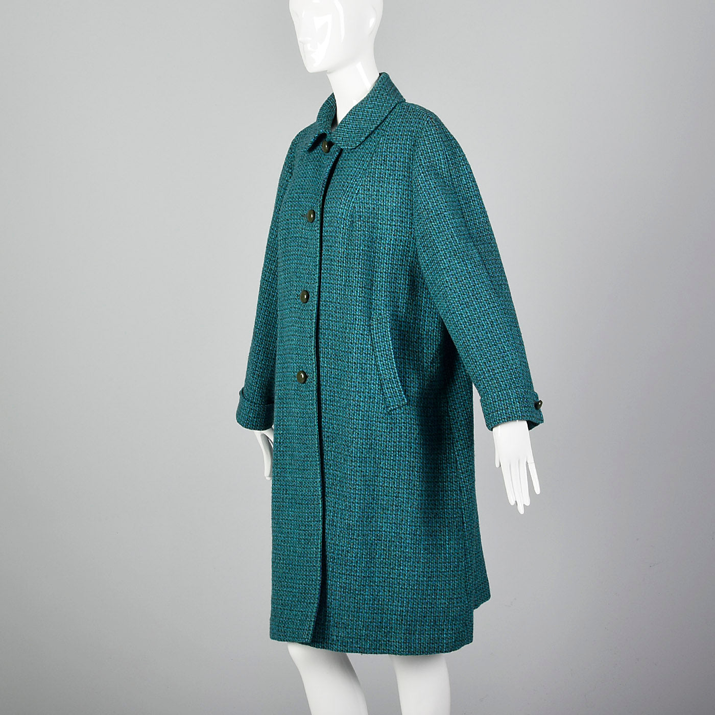 1960s Harris Tweed Blue Swing Coat