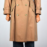 1990s Mens Saks Fifth Avenue Sharkskin Trench Coat