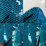 Medium 1980s Dress Strapless Tulle Sequin Teal Bustle Prom Gown Asymmetrical Hem