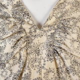 1940s Silk Dress with Velvet Faux Lace Back