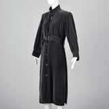 1976 Yves Saint Laurent Russian Collection Gray Velvet Trench Coat