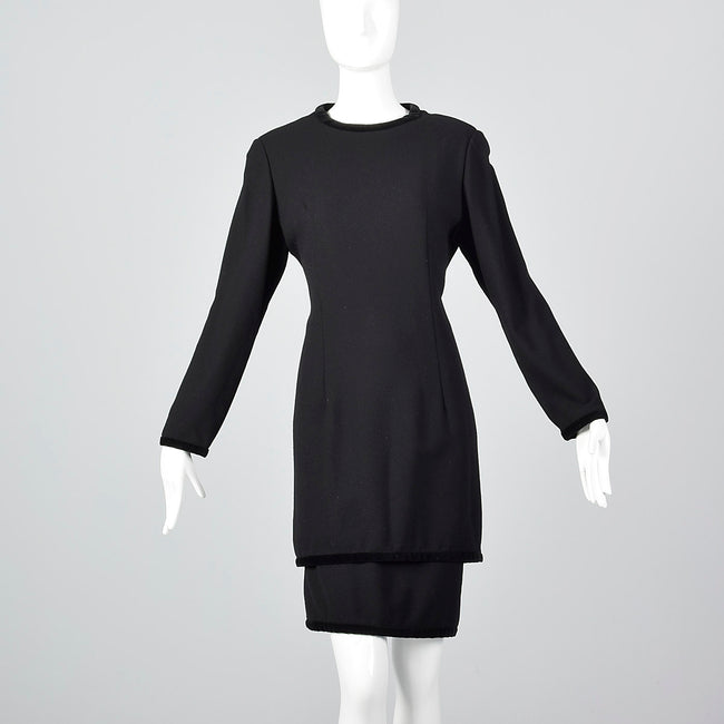 1980s Valentino Miss V Black Dress