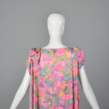 1960s Lucie Ann Wrap Robe in Pink Floral Print