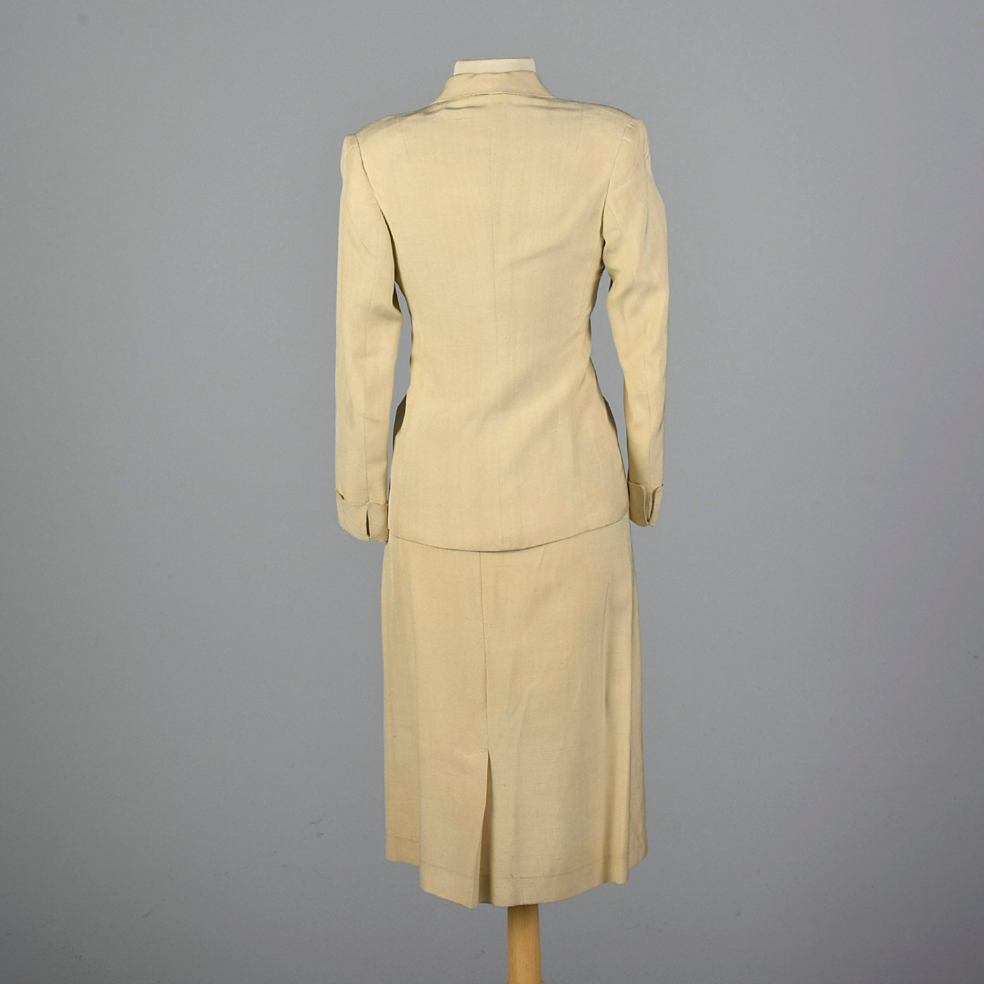 1940s Beige Two Piece Skirt Suit