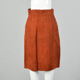 Via Veneto Orange Suede Skirt