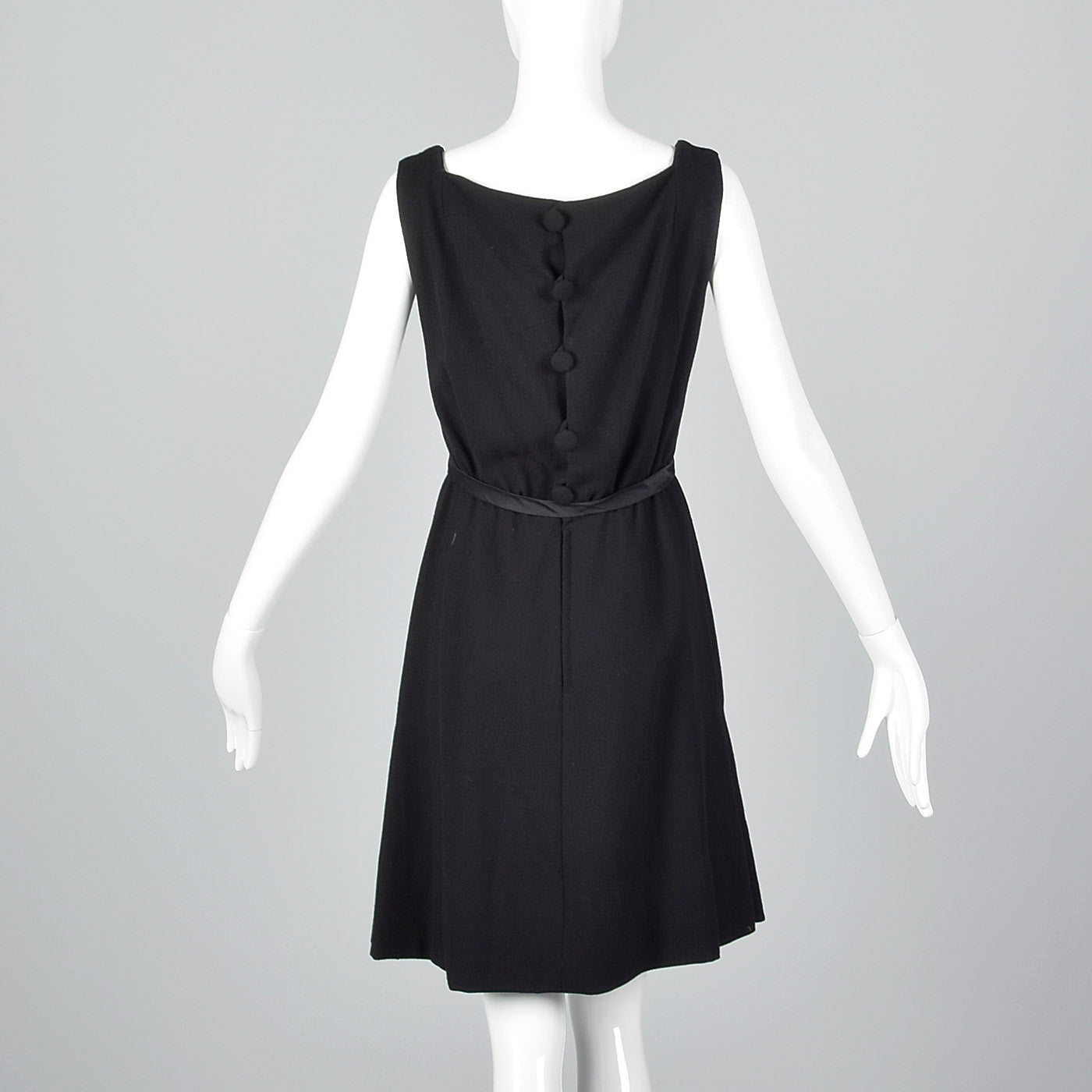 1950s Adele Simpson Black Dress with Button Up Back