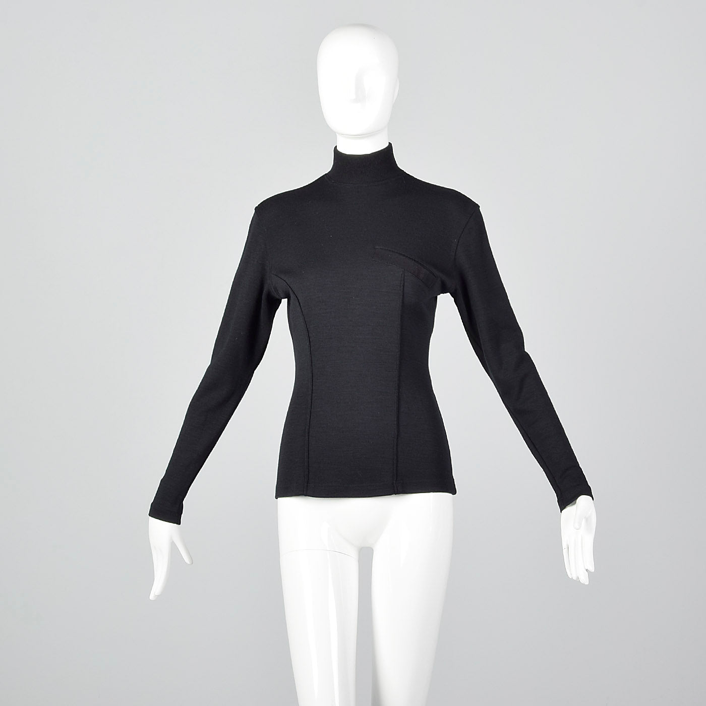 Small Gianni Versace Late 1980s Black Turtleneck Sweater