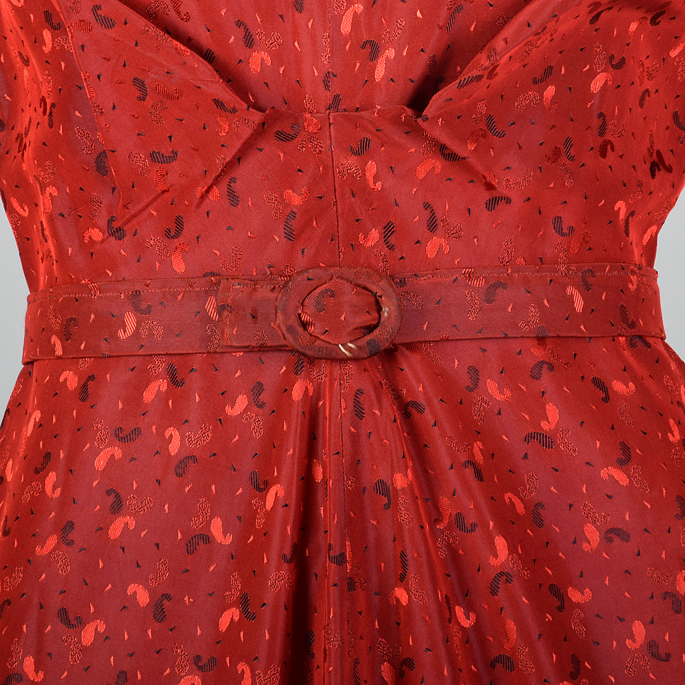 1950s Shiny Red Party Dress