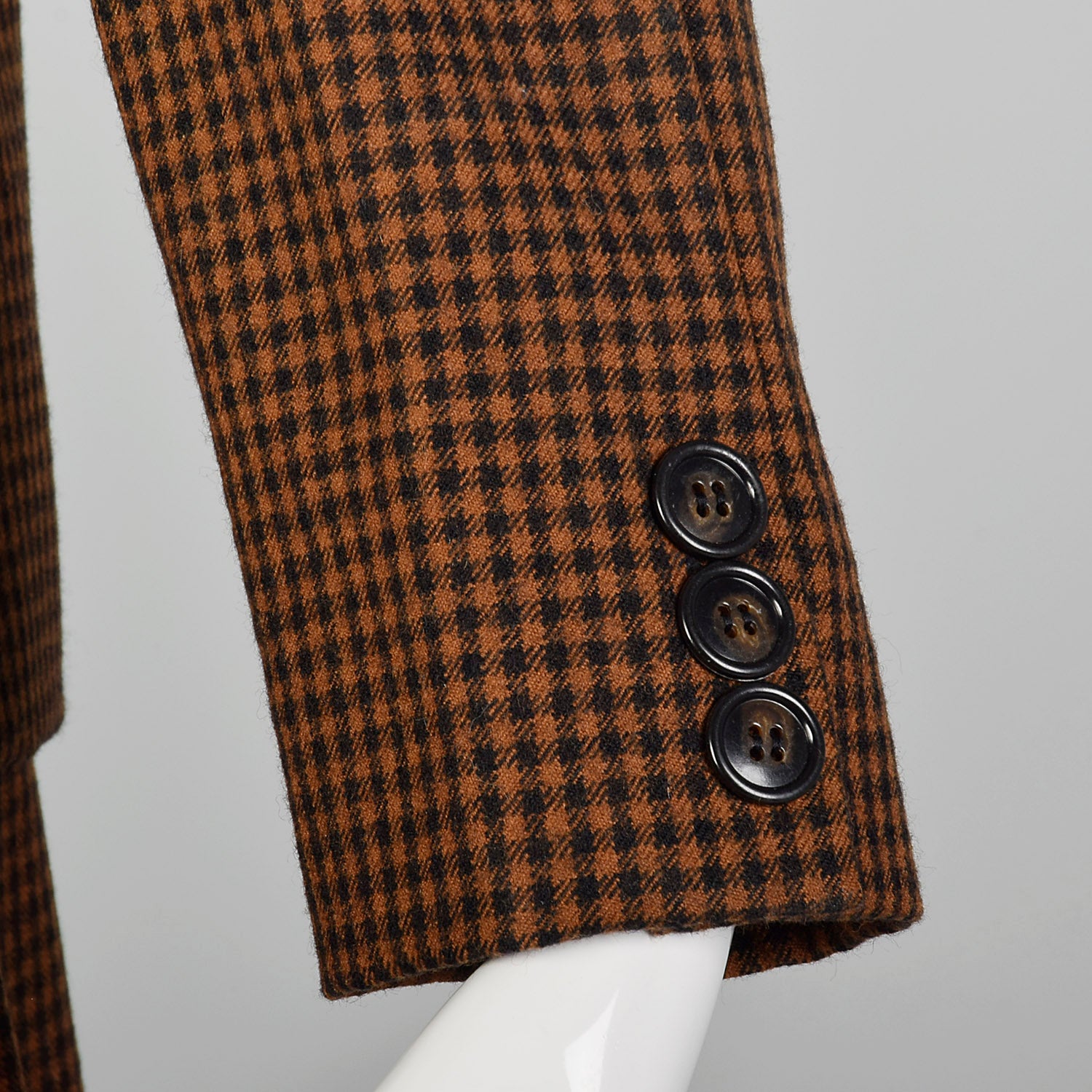 Small 1980s Oscar de la Renta Black and Brown Skirt Suit