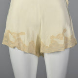 1940s Cream Tap Pants with Lace Trim