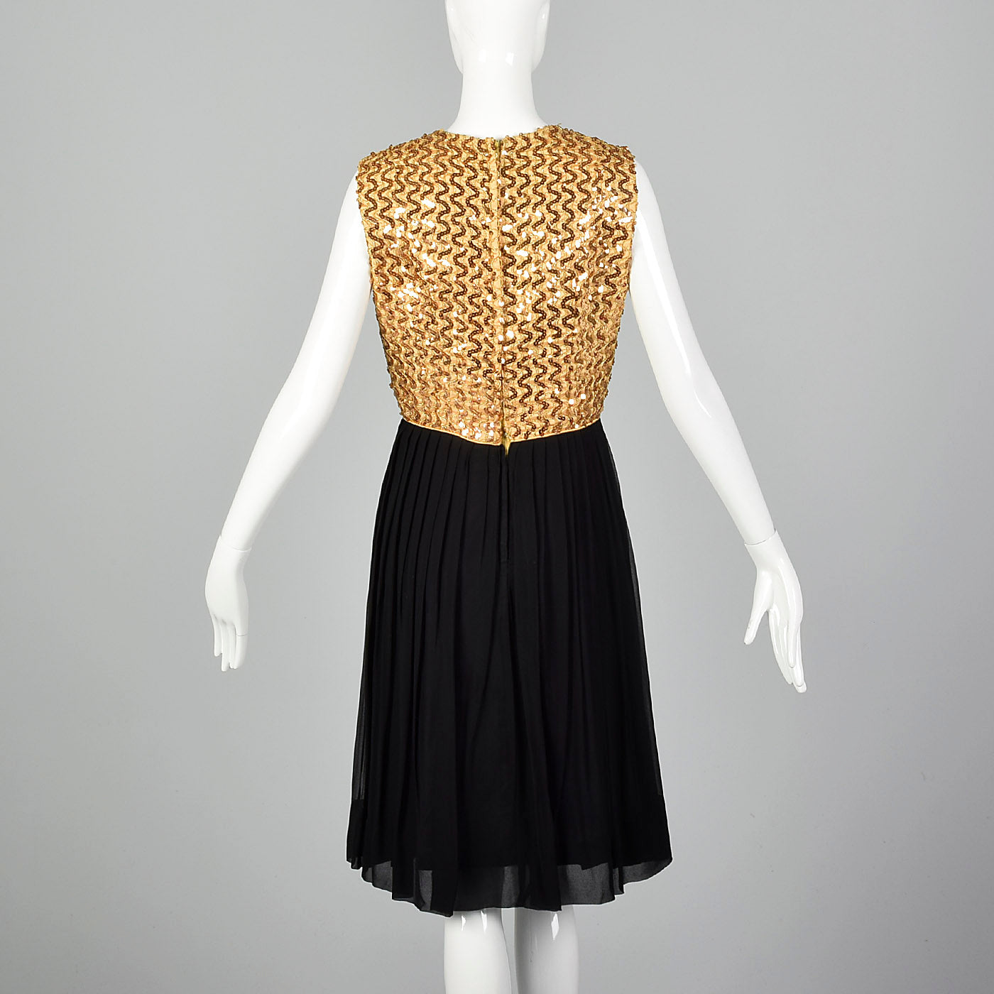 1960s Party Dress with Gold Sequin Bodice