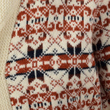 1970s Mens Shawl Collar Cardigan with Red Pattern