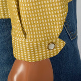 1950s Mens Gold and Cream Textured Check Jacket
