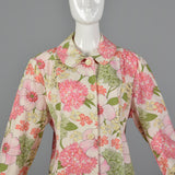 1960s Pink Floral Spring Coat