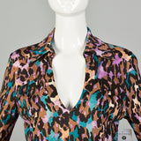 Medium Diane Von Furstenberg Animal Print Dress Silk Jersey Cuffed Sleeves