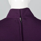 1960s Purple Knit Dress with Dropped Waist