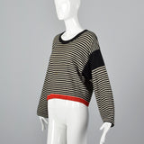 Small Sonia Rykiel 1990s Oversized Black and White Striped Sweater