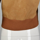 XS Yves Saint Laurent Rive Gauche 1970s Suede Biker Jacket