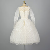 1950s White Lace Wedding Dress