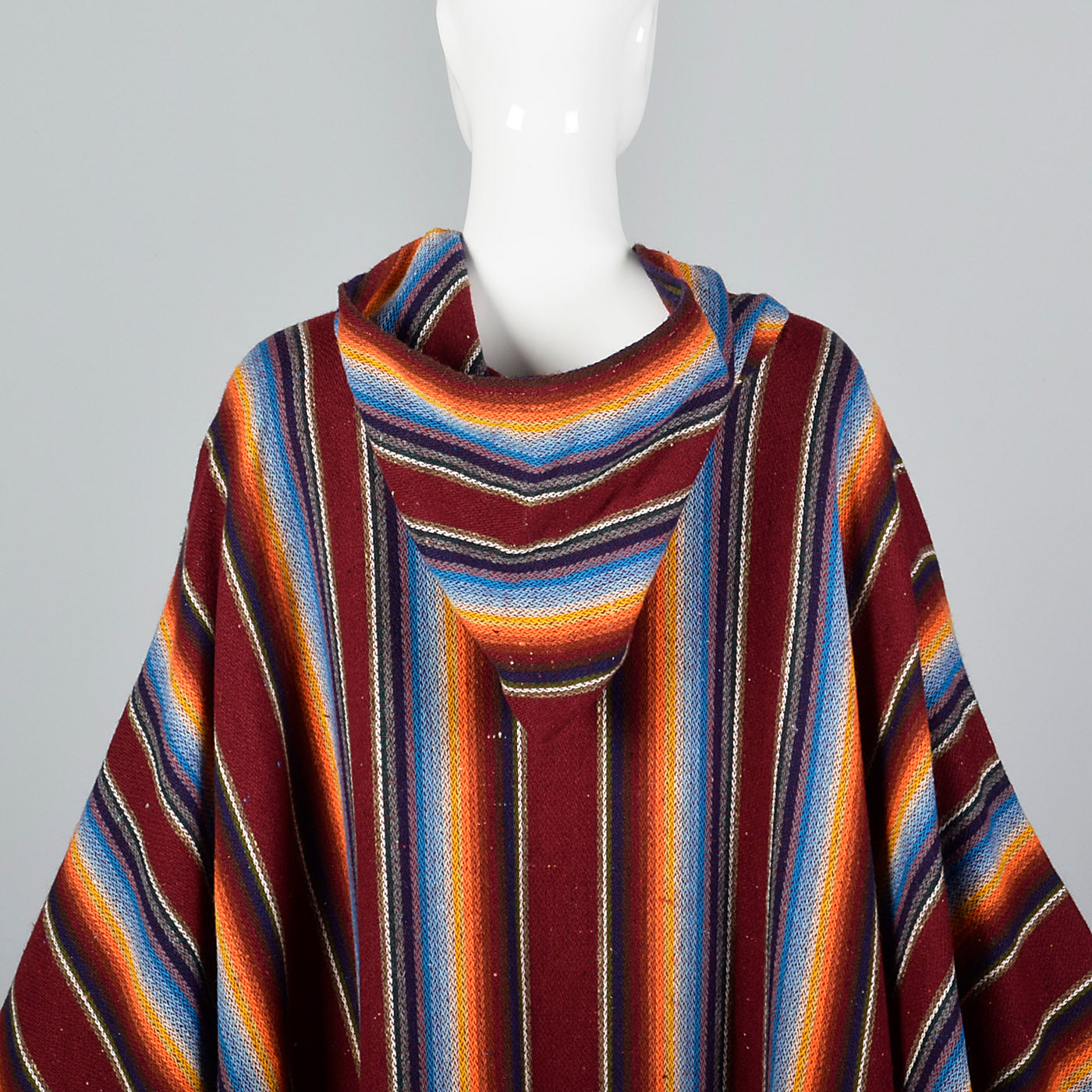 1970s Hooded Blanket Poncho