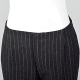 1960s Gray Wool Cigarette Pants with White Pinstripe