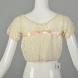 XS 1930s Crochet Bolero Lingerie Boudoir Sexy Bed Jacket