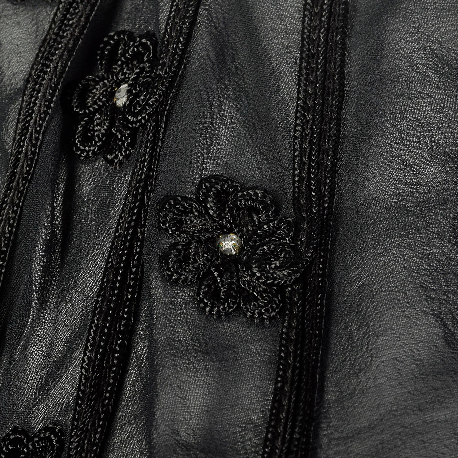 Medium 1930s Sheer Black Shirt