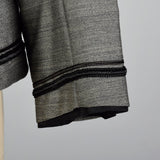 1950s Bonwit Teller Gray Fitted Blazer with Black Trim