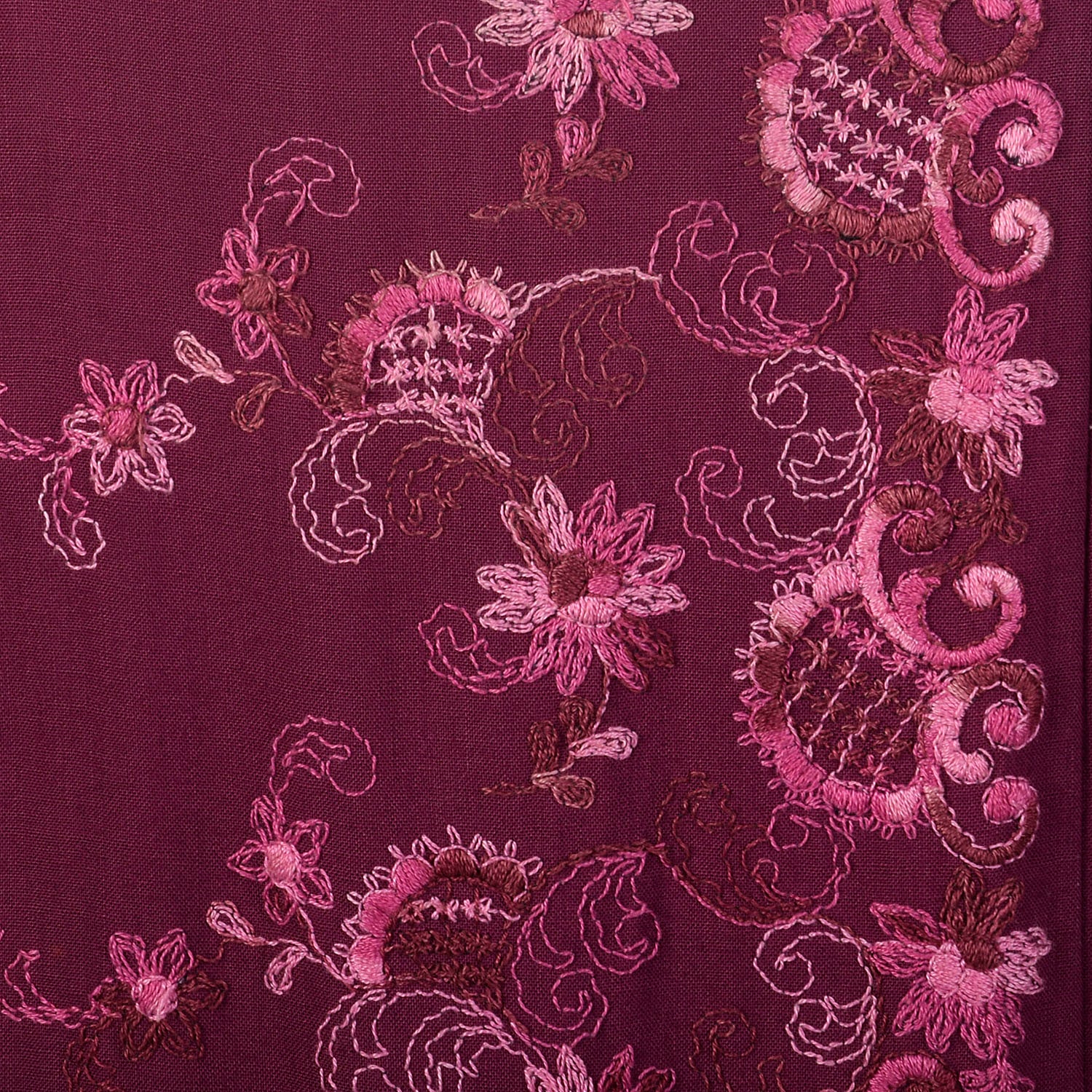 Large 1960s Fuchsia Embroidered Dress