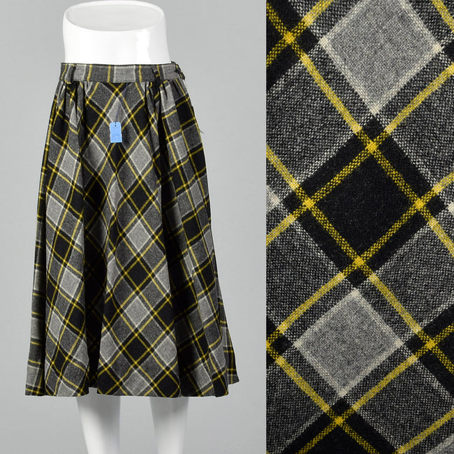 1950s Deadstock Plaid Fit and Flare Skirt