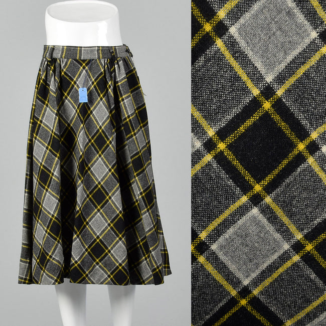 1950s Deadstock Plaid Fit and Flare Skirt