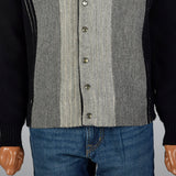 1950s Mens Campus Black and Gray Cardigan