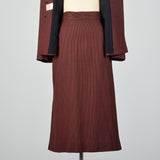 1940s Red and Black Check Skirt Suit
