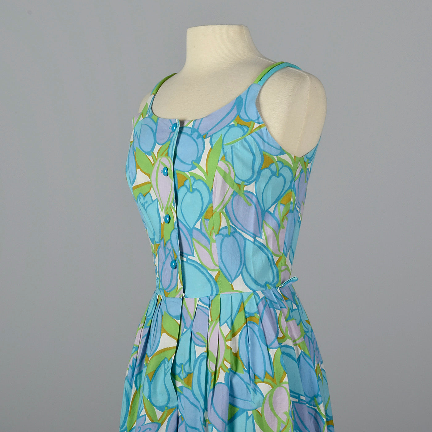 1950s Cotton Print Summer Dress